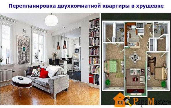перепланировка двухкомнатной
